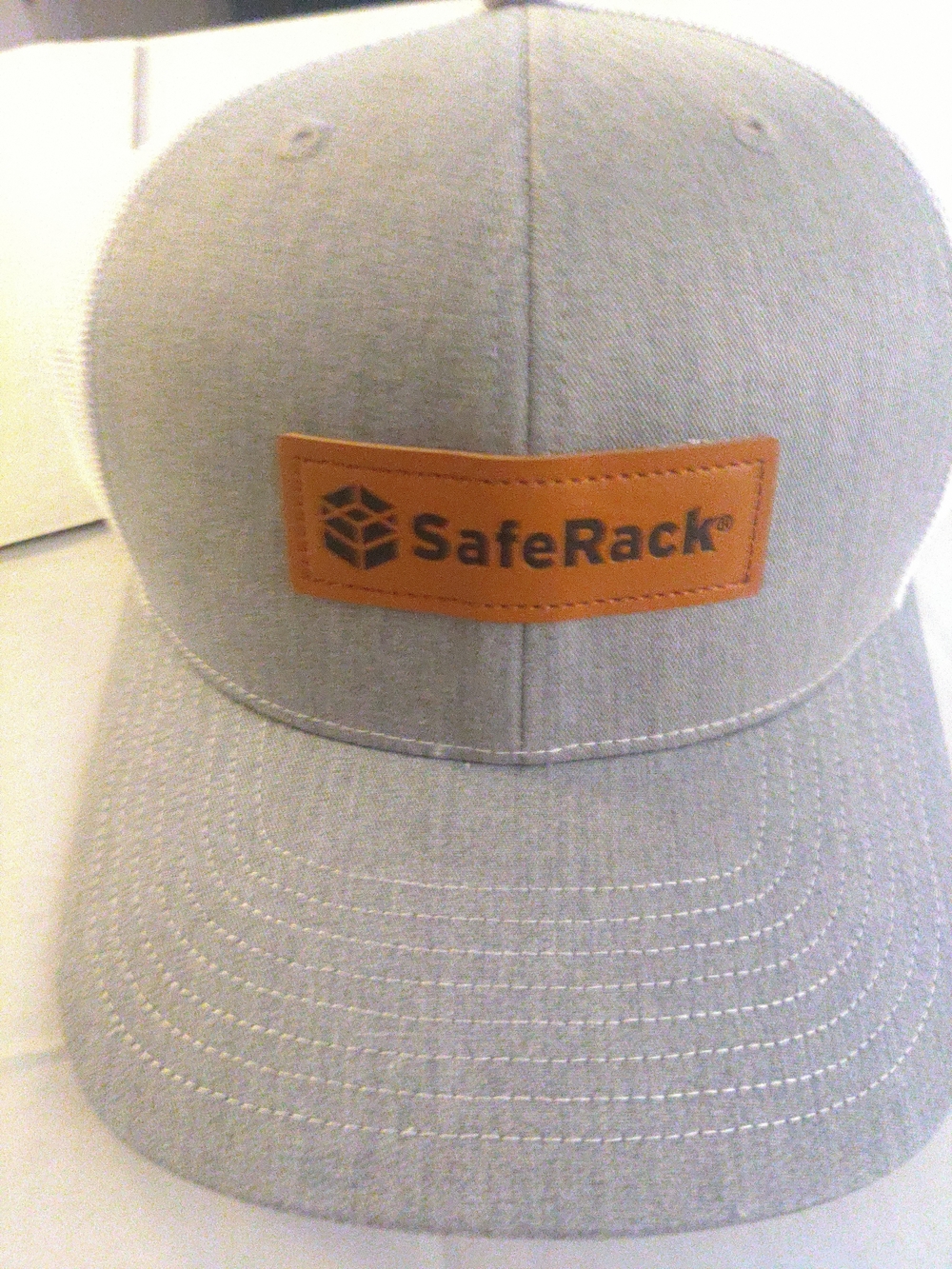 Source Unknown SafeRack Gray Cap with Brown Leather Patch